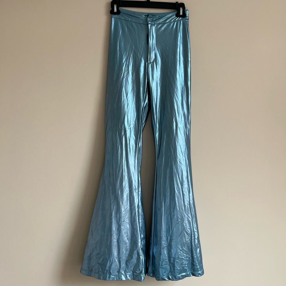 Finesse studios metallic blue bell bottoms